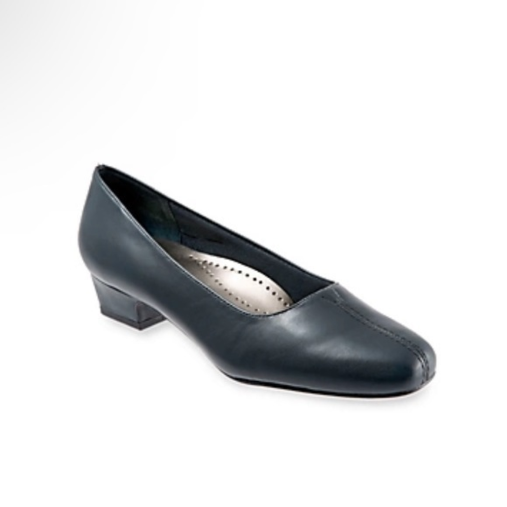 Trotters Women's Doris Pumps Leather Slip On Navy Blue Size‎ 9 W